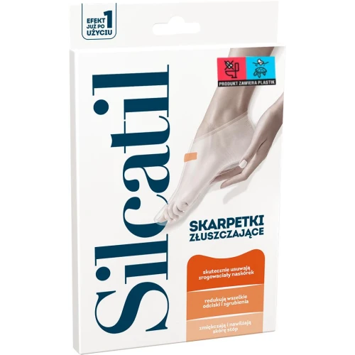 Silcatil, skarpetki złuszczające do stóp, 1 para - Prosty zabieg pedicure do samodzielnego wykonania w domu - 1