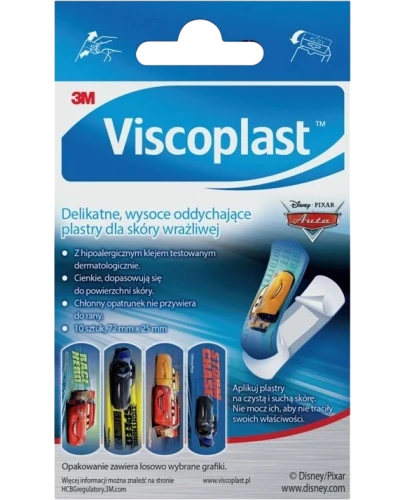 Viscoplast  Auta, plastry dla dzieci, 10 sztuk - Delikatne dla skóry, wysoce przepuszczające powietrze - 2