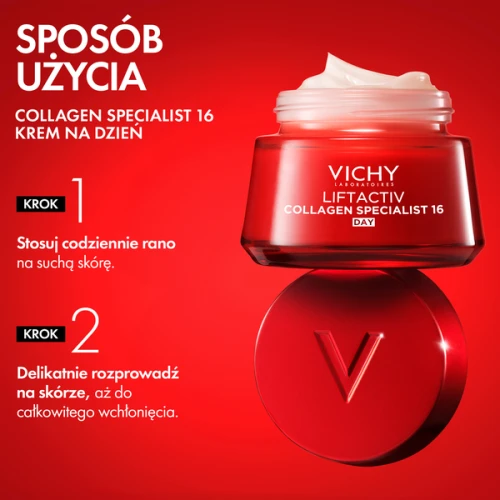 Vichy Liftactiv Collagen Specialist, krem przeciwzmarszczkowy na dzień, 50 ml - Z witaminą C i peptydami, modeluje owal twarzy - 5