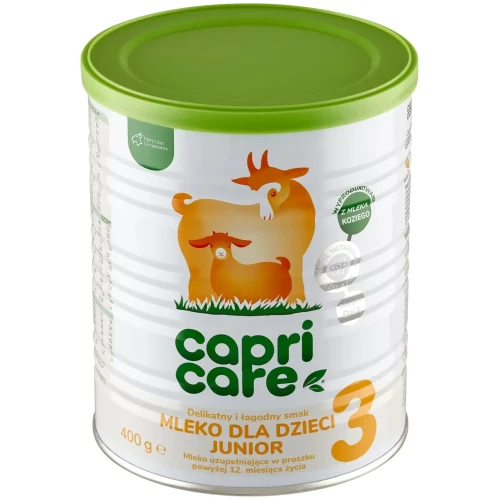 Capricare 3 Junior Mleko dla dzieci powyżej 12 miesiąca, proszek, 400 g  - Mleko oparte na pełnym mleku kozim, uzupełnia dietę dzieci od 12. miesiąca - 1