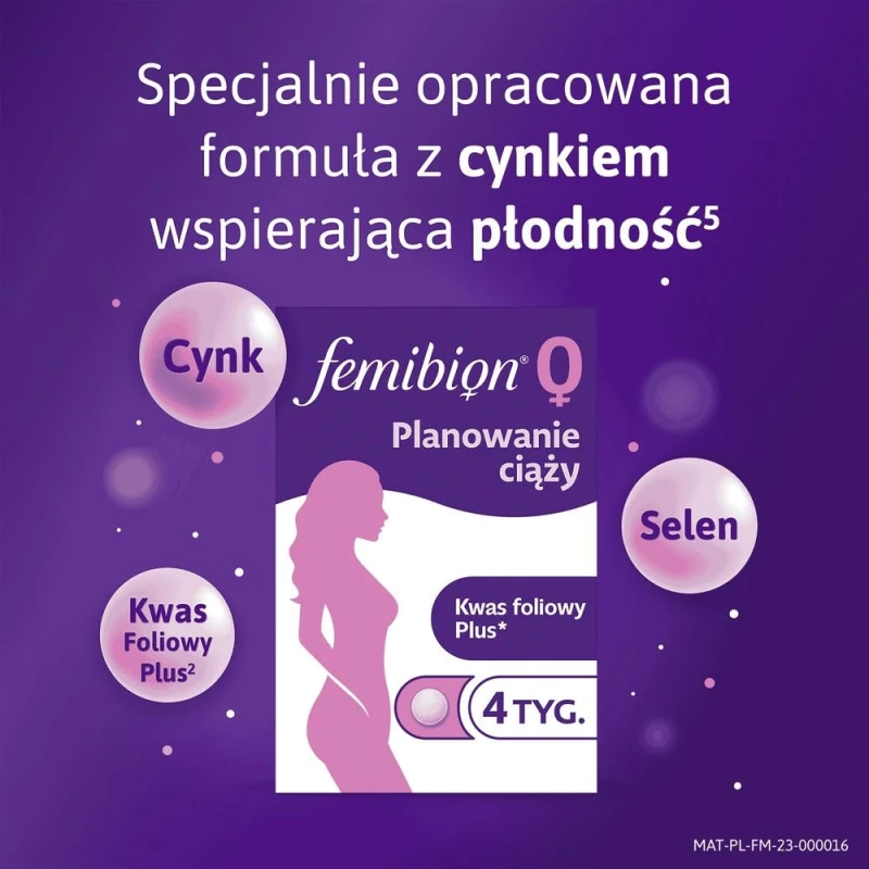 Femibion 0 Planowanie ciąży, 28 tabletek - Kwas foliowy i witaminy – przygotowanie organizmu kobiety do ciąży - 2