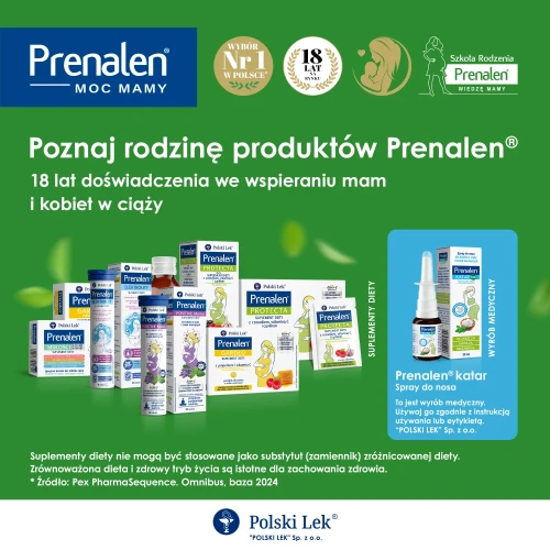 Prenalen smak malinowy, 14 saszetek - Zawierające suchy wyciąg z czosnku, witaminę C i cynk - 5