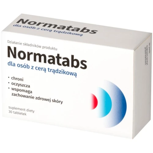 Normatabs, 30 tabletek - Zawierają składniki wpływające na skórę trądzikową - 1