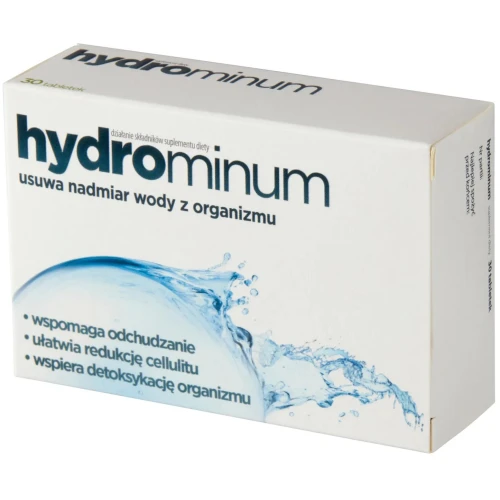 Hydrominum, 30 tabletek  - Naturalne składniki ziołowe wspomagają eliminację wody z organizmu - 1