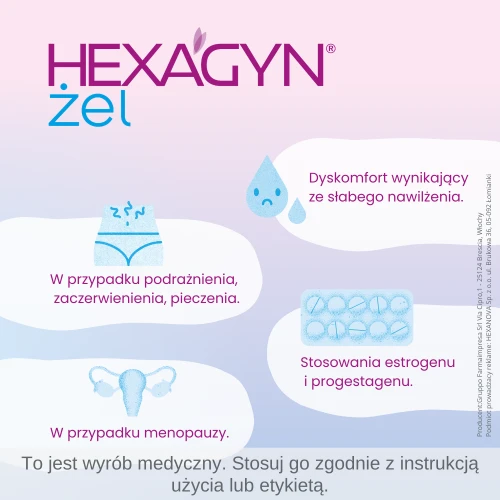 Hexagyn żel dopochwowy, 40ml - Żel nawilżający z kwasem hialuronowym - 2