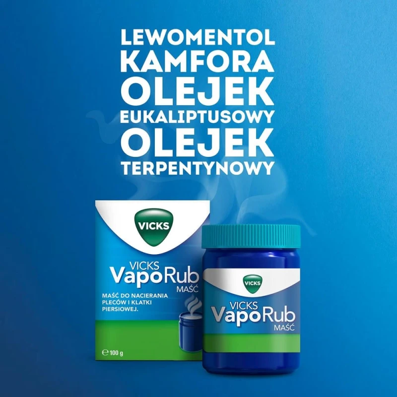 Vicks VapoRub maść, 100 g - Maść rozgrzewająca do nacierania klatki piersiowej i pleców - 4