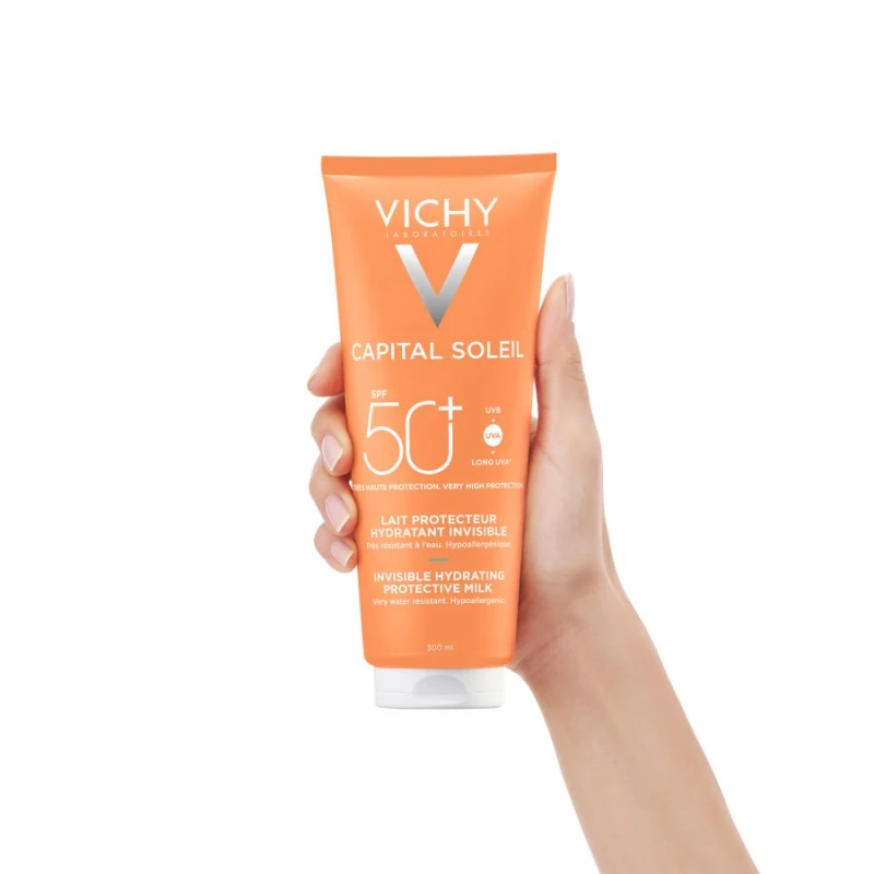 Vichy Capital Soleil Ochronne mleczko do twarzy i ciała SPF 50+, 300 ml - O bardzo wysokiej ochronie przed promieniowaniem ultrafioletowym - 1