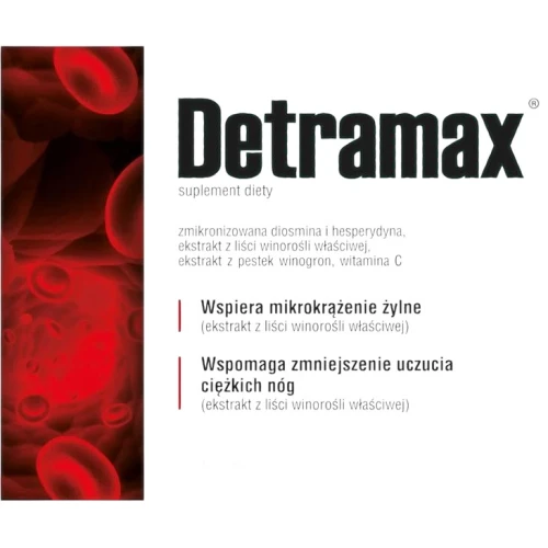 Detramax, 60 tabletek powlekanych - Suplement diety z diosminą i hesperydyną w postaci zmikronizowanej - 1