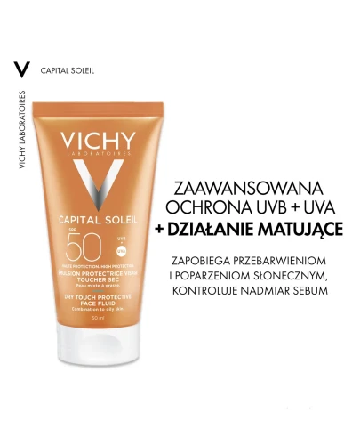 Vichy Capital Soleil Matujący krem do twarzy SPF 50, 50 ml - Do skóry mieszanej i tłustej oraz wrażliwej - 2