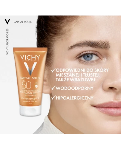 Vichy Capital Soleil Matujący krem do twarzy SPF 50, 50 ml - Do skóry mieszanej i tłustej oraz wrażliwej - 4