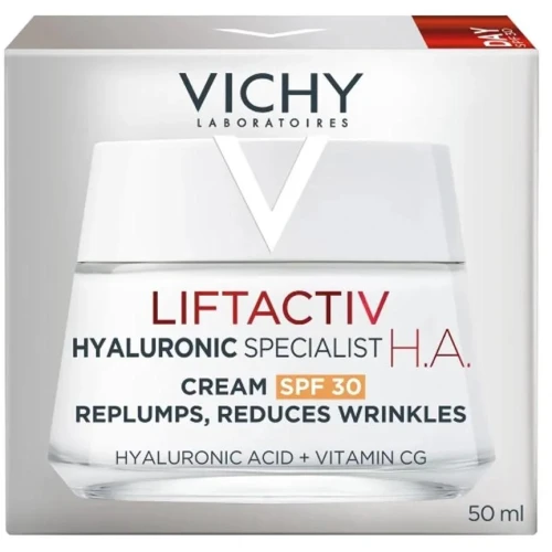 Vichy Liftactiv Hyaluronic Specialist H.A. SPF 30, krem do twarzy na dzień, 50 ml - Z kwasem hialuronowym, ujędrnia i wygładza zmarszczki - 1
