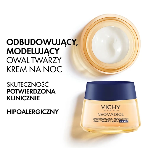Vichy Neovadiol Modelujący owal twarzy, krem na noc 50 ml - Odbudowujący krem z bogatą formułą do każdego rodzaju skóry po 45. roku życia - 2