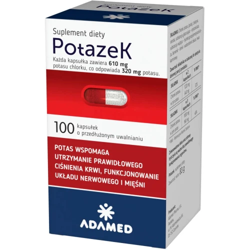 Potazek, 100 kapsułek - Z potasem, który wspomaga prawidłowe funkcjonowanie układu nerwowego - 1