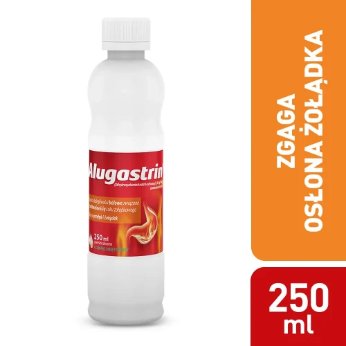 Alugastrin 1,02 g/15 ml zawiesina doustna, 250 ml - Zobojętnia nadmiar kwasu solnego w soku żołądkowym - 1