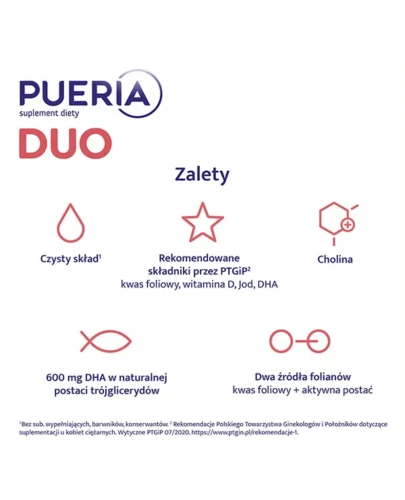 Pueria Duo, 90 kapsułek - Dla kobiet w ciąży od 13. tygodnia do końca karmienia piersią - 3