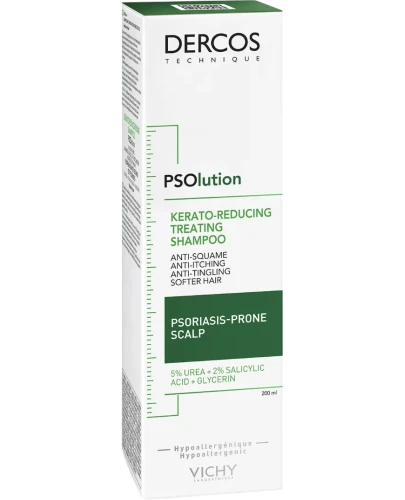 Vichy Dercos PSOlution, szampon keratolityczny, 200 ml - Zmniejsza liczbę grubych łusek, łagodzi swędzenie i zaczerwienienie - 1