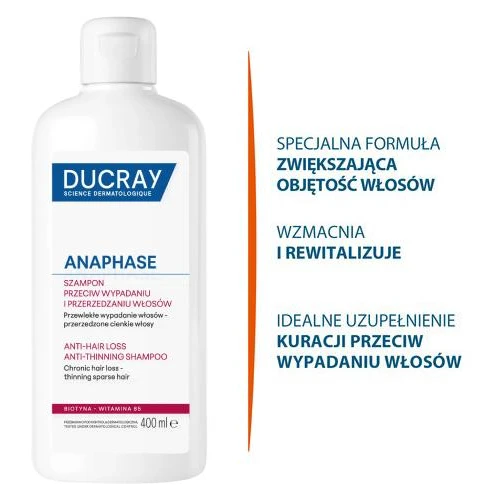 Ducray Anaphase,, szampon do włosów wypadających, 400 ml - Pzreciw wyadaniu i przerzedzaniu włosów - 1