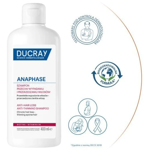 Ducray Anaphase,, szampon do włosów wypadających, 400 ml - Pzreciw wyadaniu i przerzedzaniu włosów - 2