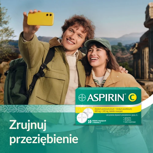Aspirin C 10 tabletek musujących  - O działaniu przeciwbólowym, przeciwzapalnym i przeciwgorączkowym - 1