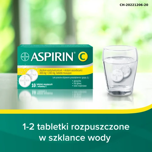 Aspirin C 10 tabletek musujących  - O działaniu przeciwbólowym, przeciwzapalnym i przeciwgorączkowym - 8