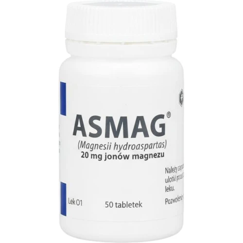 Asmag 20 mg jonów magnezu,  50 tabletek - Uzupełniania niedobory magnezu w organizmie - 2