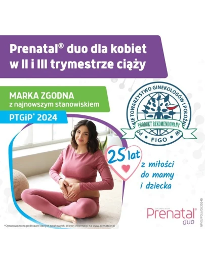 Prenatal Duo, 30 kapsułek twardych + 60 kapsułek żelowych - Witaminy i minerały dla kobiet w ciąży, preparat z kwasem foliowym i DHA - 1