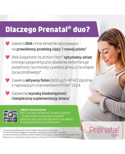 Prenatal Duo, 30 kapsułek twardych + 60 kapsułek żelowych - Witaminy i minerały dla kobiet w ciąży, preparat z kwasem foliowym i DHA - 2