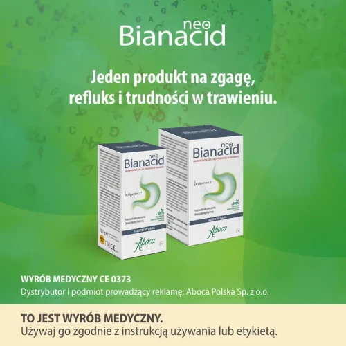 Aboca NeoBianacid, 14 tabletek do ssania - Preparat z komleksami roślinnymi i mineralnymi które ochraniają i łagodzą błonę śluzową żołądka i przełyku - 1