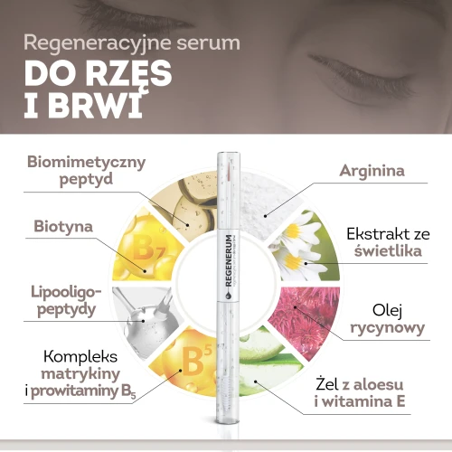Regenerum Regeneracyjne serum do rzęs i brwi, 11 ml - Przyspiesza wzrost rzęs i zagęszcza brwi - 3