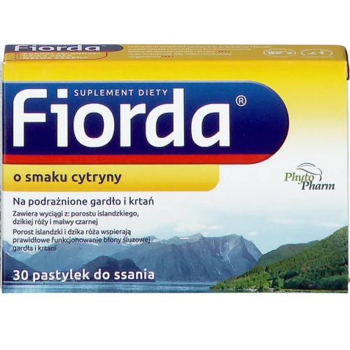 Fiorda o smaku cytryny, 30 pastylek  - Do ssania z porostem islandzkim - 1