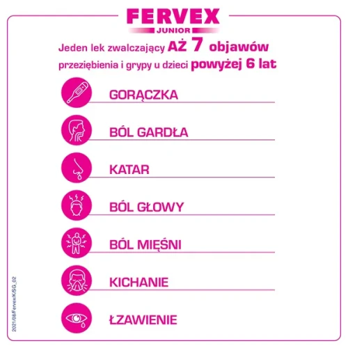 Fervex Junior, 8 saszetek - Granulat do sporządzania roztworu doustnego - 2