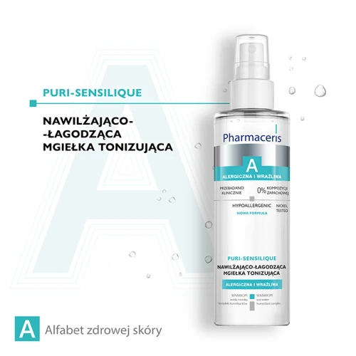 Pharmaceris A Puri-Sensilique Nawilżająco-łagodząca mgiełka tonizująca, 200 ml - Odświeżenie i ukojenie dla cery nadreaktywnej - 1