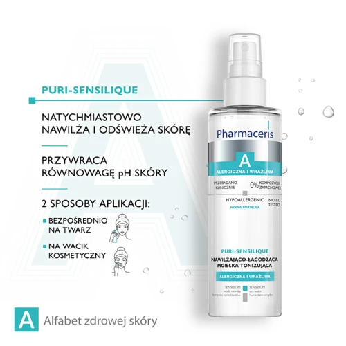 Pharmaceris A Puri-Sensilique Nawilżająco-łagodząca mgiełka tonizująca, 200 ml - Odświeżenie i ukojenie dla cery nadreaktywnej - 3