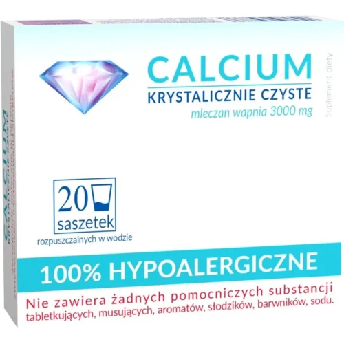 Calcium Krystalicznie Czyste, 20 saszetek - Suplement diety z wapniem - 2