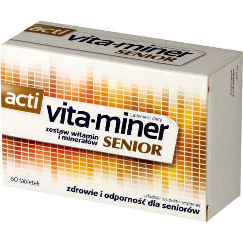 Acti Vita-miner Senior, 60 tabletek - Wzbogacone luteiną, dla osób dorosłych po 50 roku życia - 1
