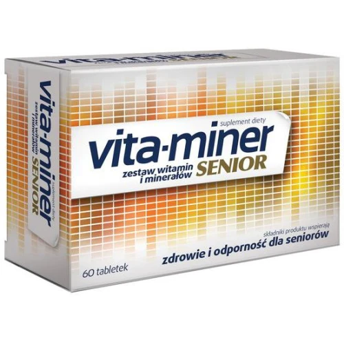 Vita-miner Senior, 60 tabletek - Wzbogacone luteiną, dla osób dorosłych po 50 roku życia - 2