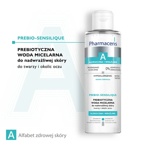 Pharmaceris A Prebio-Sensilique Prebiotyczna woda micelarna do nadwrażliwej skóry twarzy, 200 ml - Oczyszczanie, nawilżenie i ukojenie skóry wrażliwej - 1