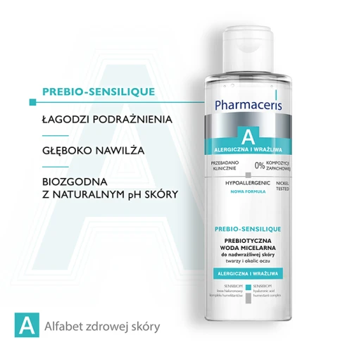 Pharmaceris A Prebio-Sensilique Prebiotyczna woda micelarna do nadwrażliwej skóry twarzy, 200 ml - Oczyszczanie, nawilżenie i ukojenie skóry wrażliwej - 3