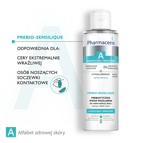 Pharmaceris A Prebio-Sensilique Prebiotyczna woda micelarna do nadwrażliwej skóry twarzy, 200 ml - Oczyszczanie, nawilżenie i ukojenie skóry wrażliwej - 4