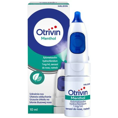 Otrivin Menthol 1 mg/ml aerozol do nosa, 10 ml - Udrożniający nos spray na katar - 1