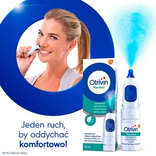 Otrivin Menthol 1 mg/ml aerozol do nosa, 10 ml - Udrożniający nos spray na katar - 2