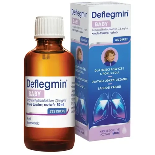 Deflegmin Baby krople doustne, 50ml -  ułatwiające odkrztuszanie i łagodzące kaszel - 1