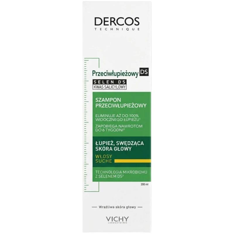 Vichy Dercos Anti Dandruff DS, szampon przeciwłupieżowy, włosy suche, 200 ml - Łagodzi podrażnienia skóry i eliminuje łupież - 5