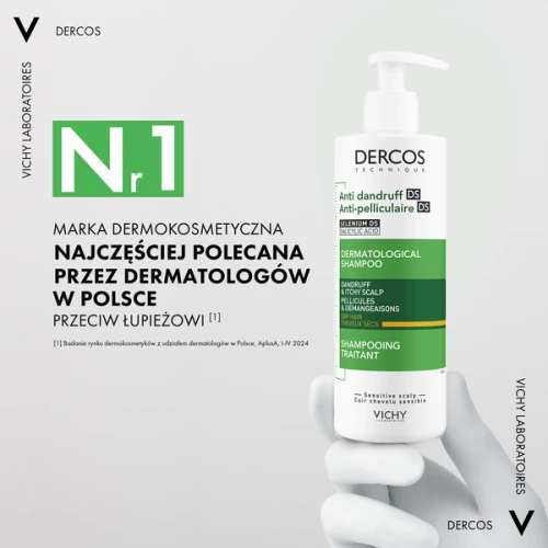 Vichy Dercos Anti Dandruff DS, szampon przeciwłupieżowy, włosy suche, 200 ml - Łagodzi podrażnienia skóry i eliminuje łupież - 4