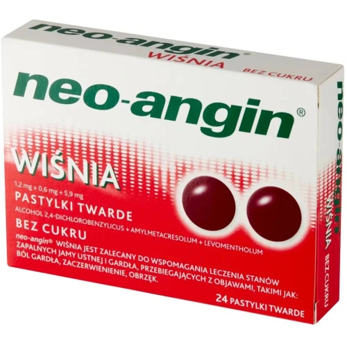 Neo-angin wiśnia, 24 pastylki twarde -  Wspomaga leczenia stanów zapalnych jamy ustnej i gardła - 2