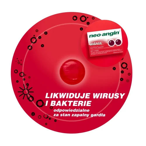 Neo-angin wiśnia, 24 pastylki twarde -  Wspomaga leczenia stanów zapalnych jamy ustnej i gardła - 4