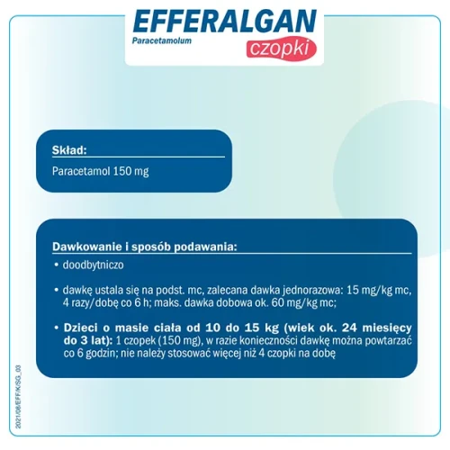 Efferalgan, 150 mg, 10 czopków doodbytniczych - Z paracetamolem o działaniu przeciwbólowym i przeciwgorączkowym - 2