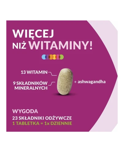 Vigor Ona, tabletki 60 sztuk - Kompozycja witamin i minerałów dla kobiet wzbogacona ekstraktem z ashwagandy - 1