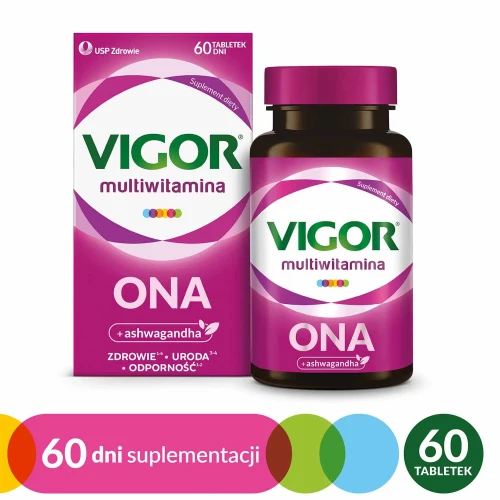 Vigor Multiwitamina Ona, 60 tabletek - Kompozycja witamin i minerałów dla kobiet wzbogacona ekstraktem z ashwagandy - 6