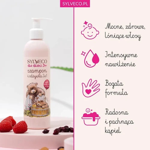 Sylveco dla dzieci 3+, szampon i odżywka 2w1, 300 ml - Kompozycja zapachowa nie zawiera alergenów - 6